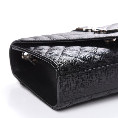 Saint Laurent Grain De Poudre Tri-Quilt Small College Monogram Satchel Black 8 of 9