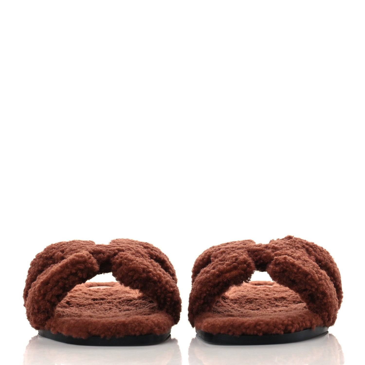 Hermes Woolskin Oran Sandals 40 Cognac 2 of 8