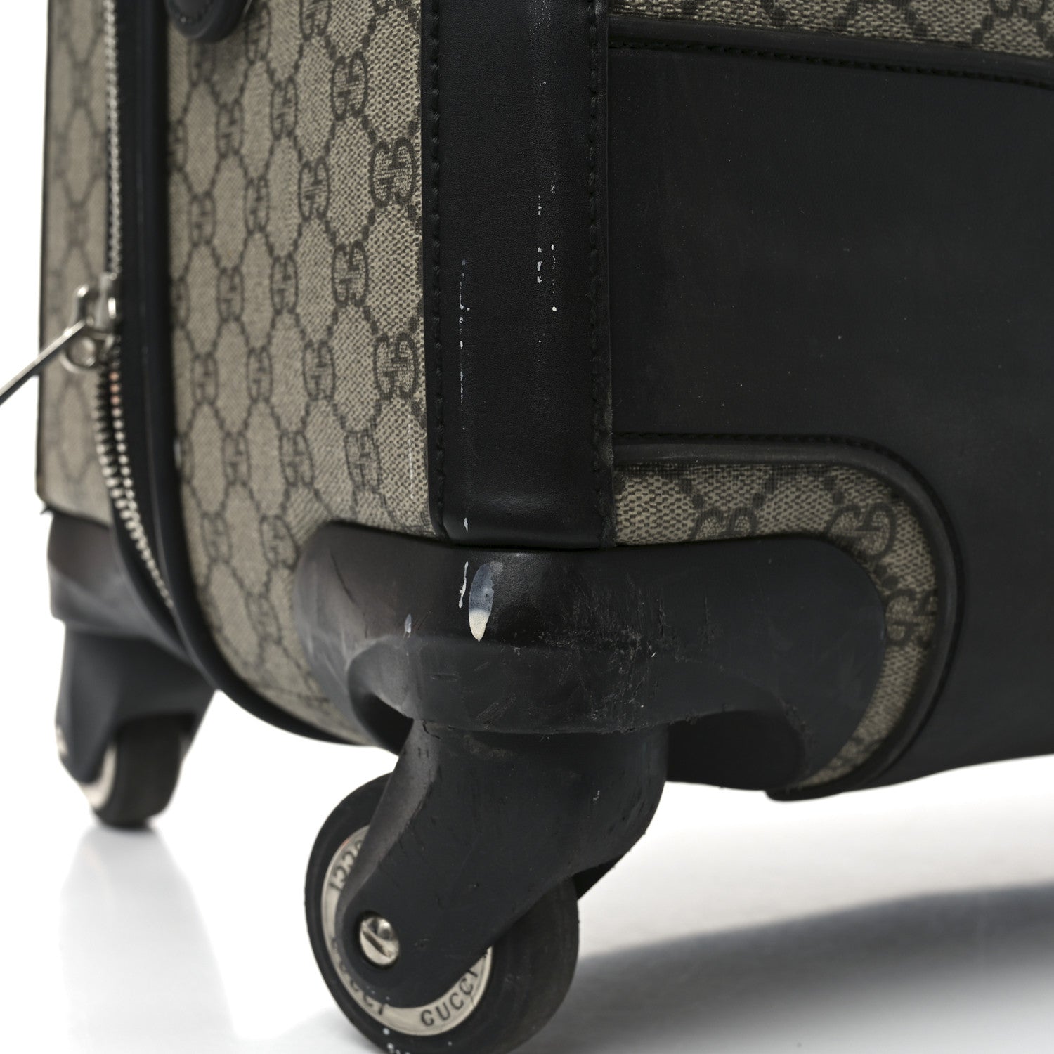 Gucci GG Supreme Monogram Four Wheel Suitcase Black 13 of 14