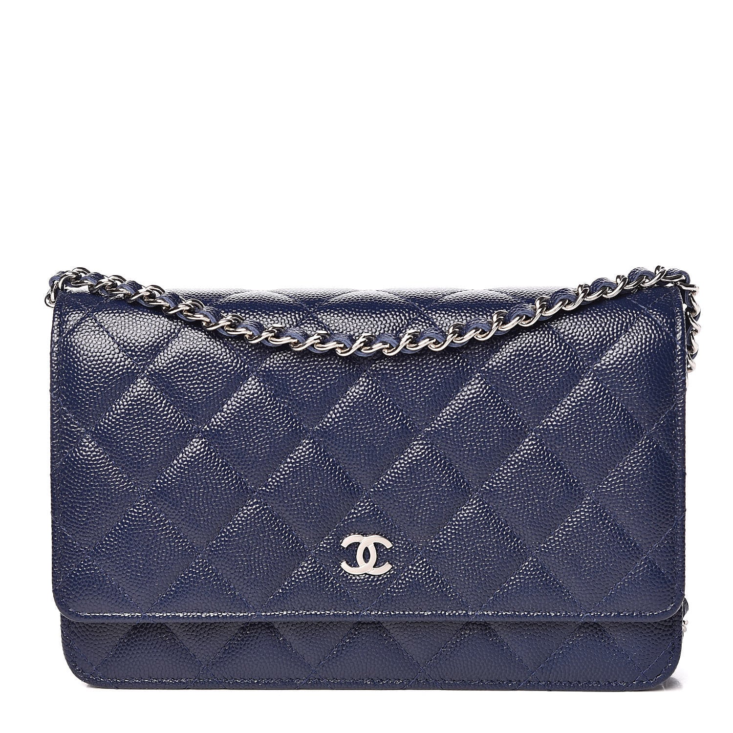 Chanel Caviar Quilted Wallet On Chain WOC Navy Blue 1 of 11