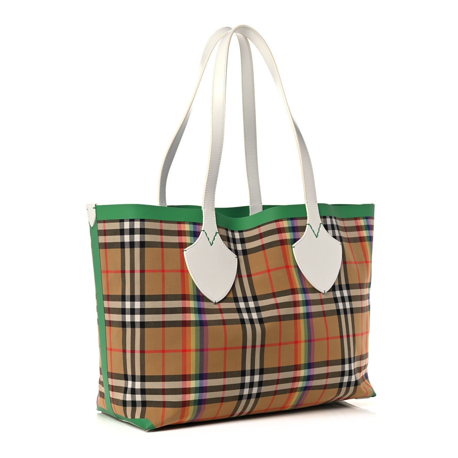 Burberry Vintage Rainbow Check Large The Giant Reversible Tote Antique Yellow 4 of 17