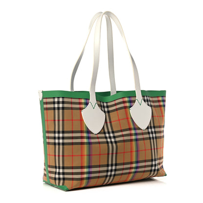 Burberry Vintage Rainbow Check Large The Giant Reversible Tote Antique Yellow 4 of 17