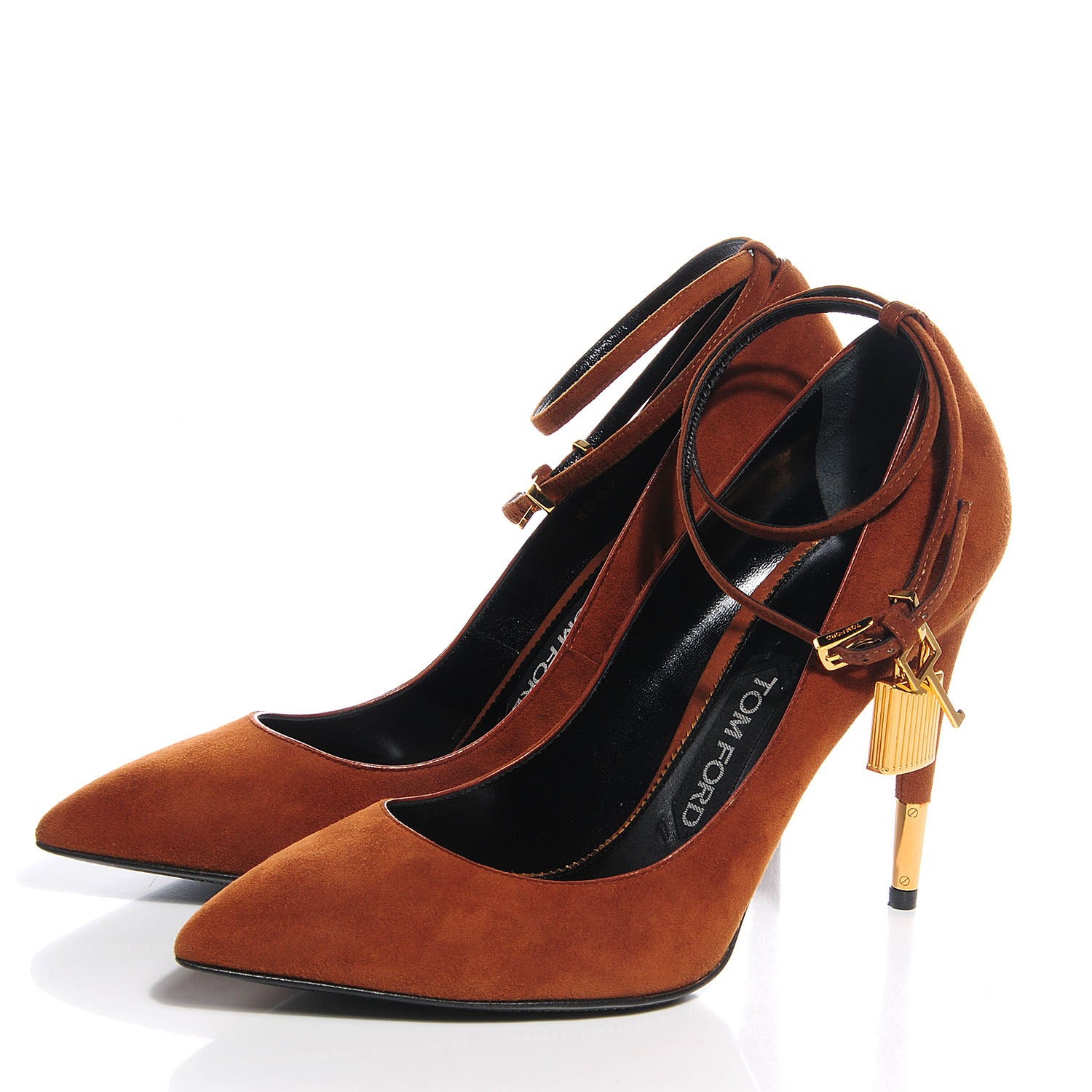 Tom Ford Suede Ankle-Lock Pumps Caramel 37.5 3 of 7
