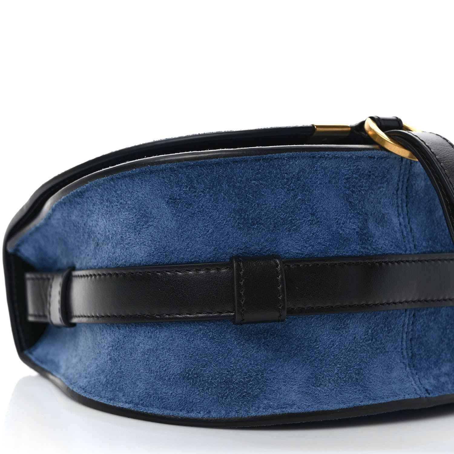 Chloe Suede Small Marcie Saddle Bag Deep Denim 8 of 9