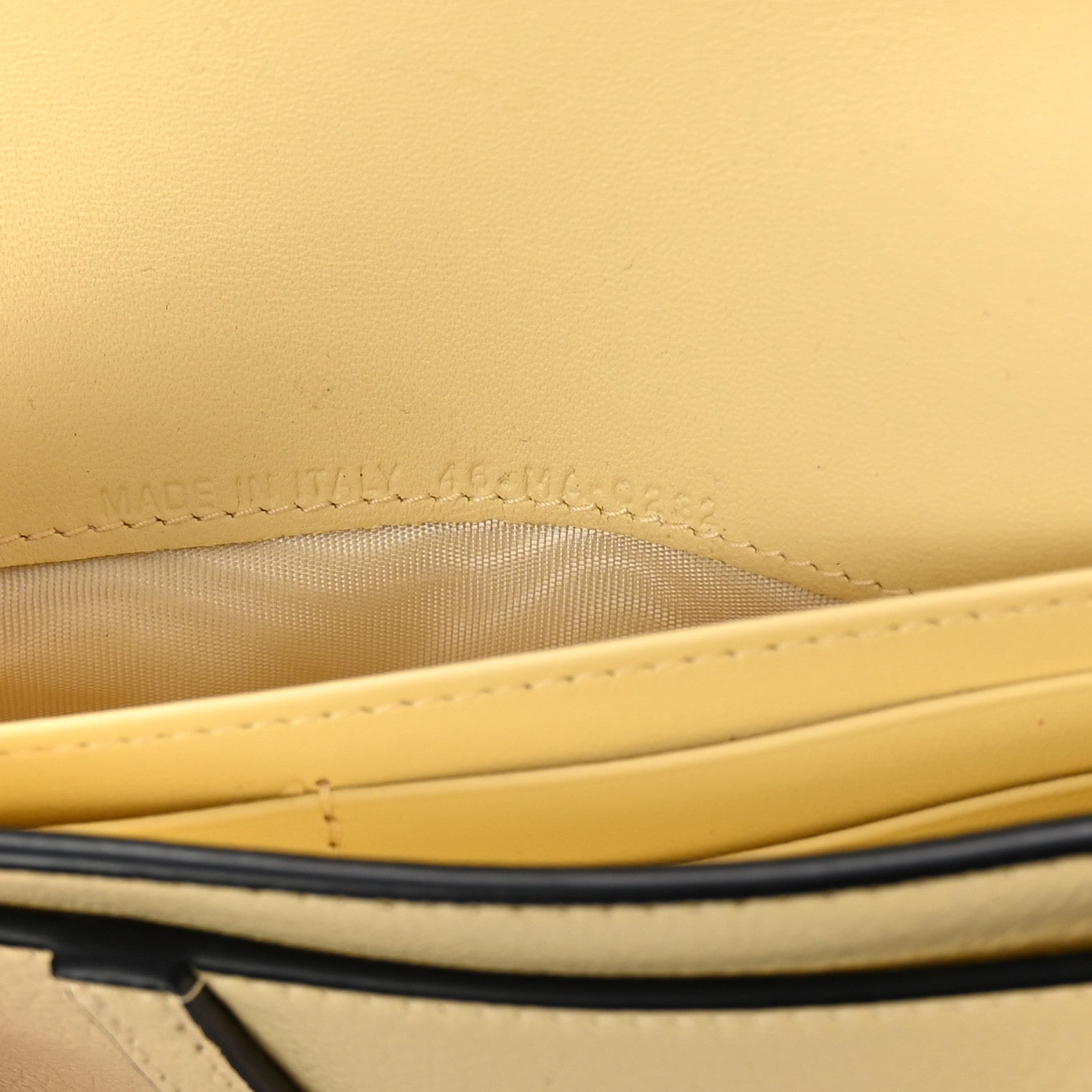 Christian Dior Grained Calfskin Saddle Chain Wallet Pouch Yellow 8 of 8