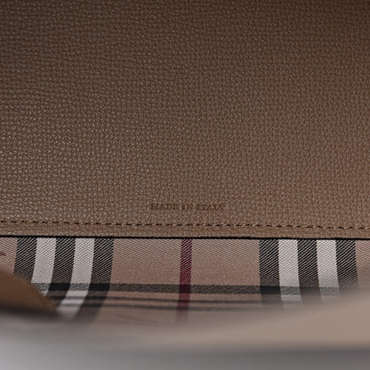 Burberry Grainy Calfskin Haymarket Check Medium Reversible Tote Camel 9 of 12