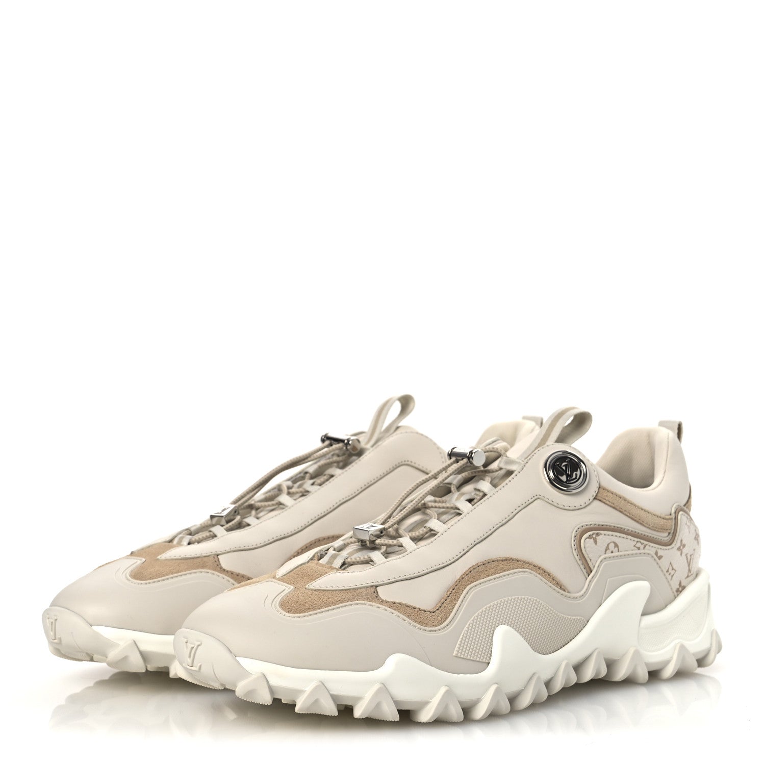 Louis Vuitton Calfskin LV Rush Sneakers 41 Cream 4 of 12