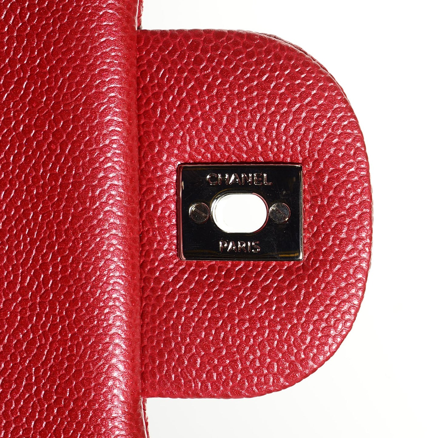 Pearly Caviar Quilted Jumbo Double Flap Dark Pink