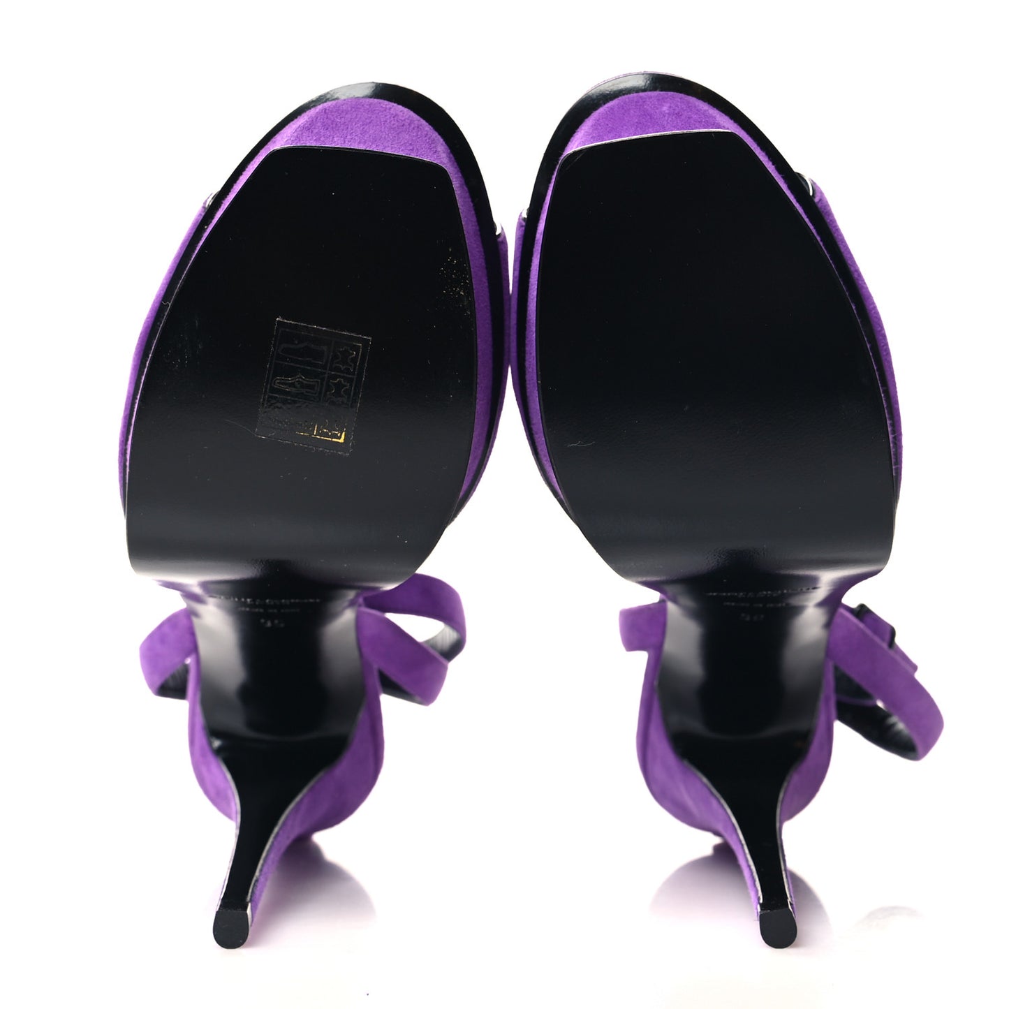 Kid Scamosciato Tribute 105 Open Toe Platform Sandals 39 Purple