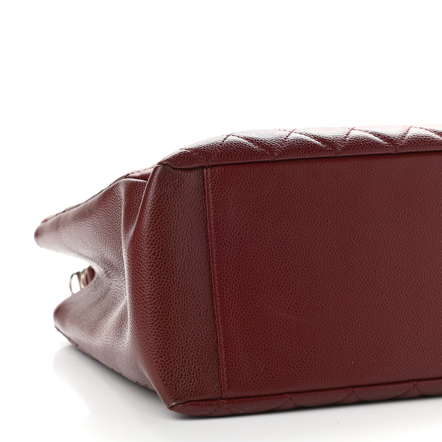 Caviar Quilted Grand Shopping Tote GST Burgundy