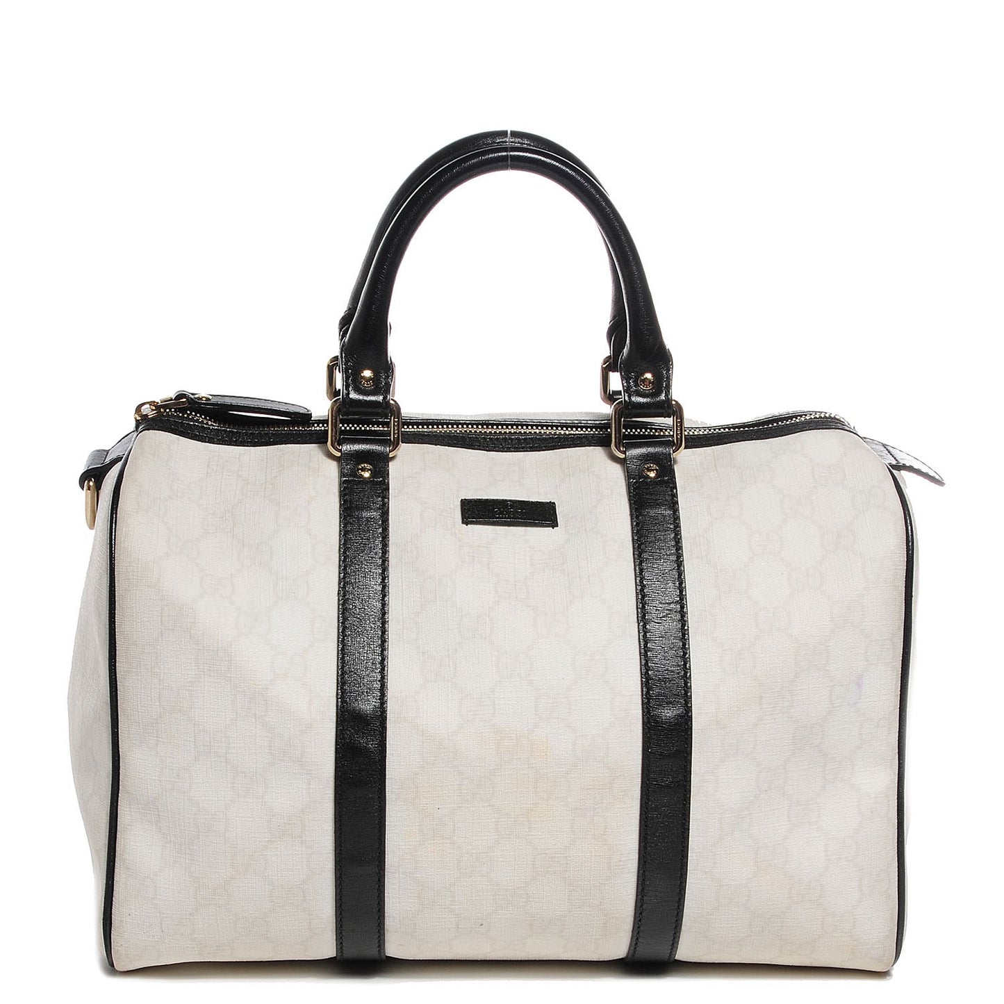 GG Plus Monogram Medium Joy Boston White Black