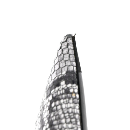Balenciaga Kidskin Snake Effect Knife Pointy Toe Mule Pumps 37.5 Silver 10 of 12