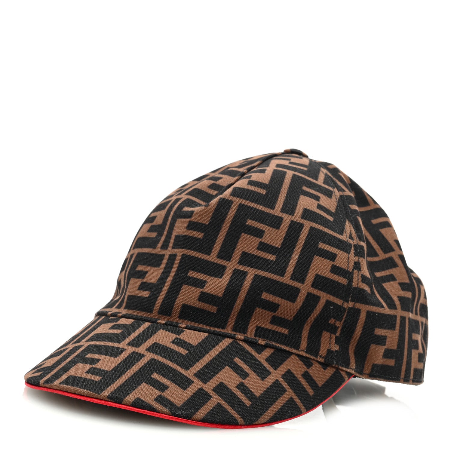 Fendi Canvas FF Reloaded Baseball Hat S Tobacco Red 1 of 8
