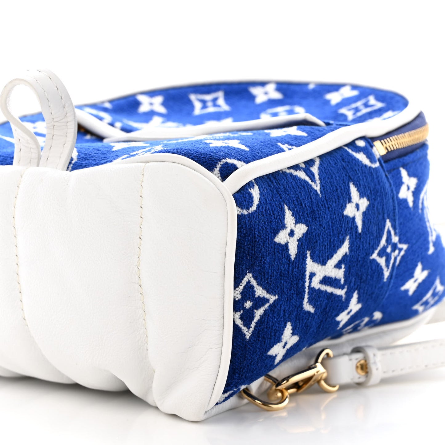 Jacquard Velvet Monogram Palm Springs Backpack Mini Blue