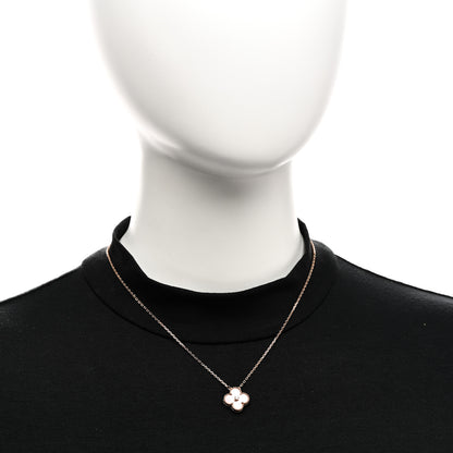 Van Cleef & Arpels 18K Rose Gold Diamond Pink Mother of Pearl Vintage Alhambra Pendant Necklace 2 of 6
