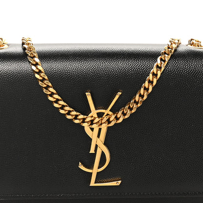 Saint Laurent Grain De Poudre Small Monogram Kate Satchel Black 7 of 9