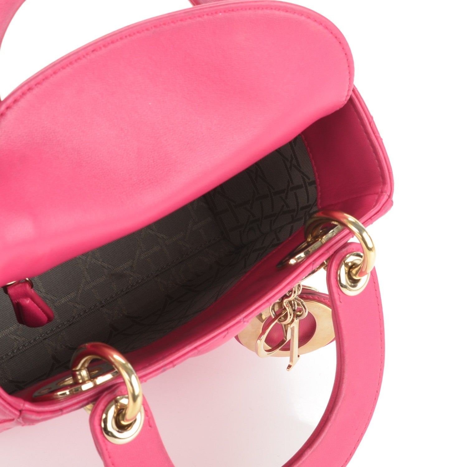 Christian Dior Lambskin Cannage Mini Lady Dior Fuchsia 5 of 7