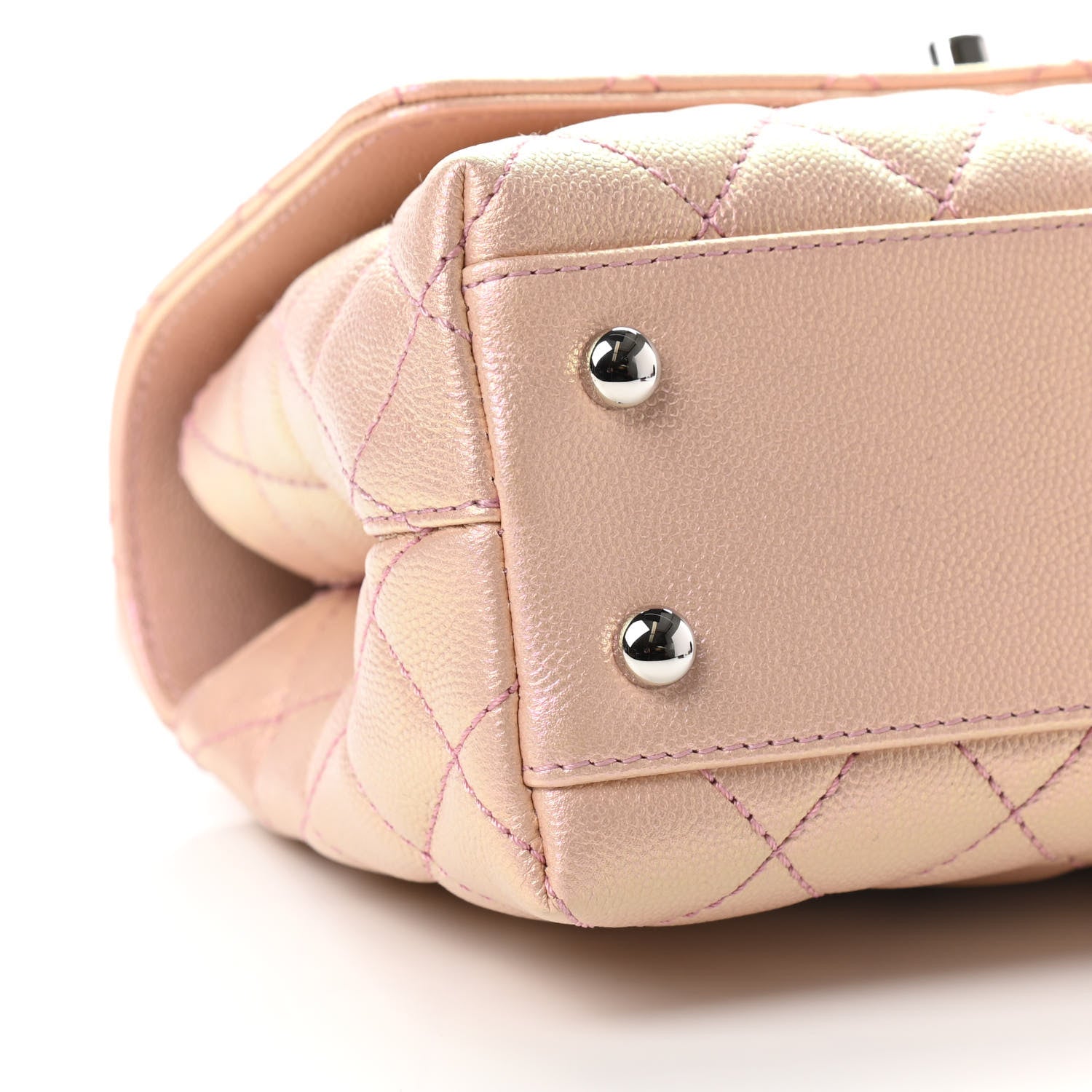 Chanel Iridescent Caviar Quilted Mini Coco Handle Flap Pink 8 of 9
