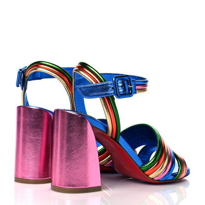 Christian Louboutin Metallic Calfskin Manola Sandals 35 Multicolor 4 of 9