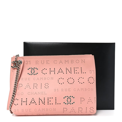 Chanel Calfskin Eyelets Clutch Pink 10 of 10