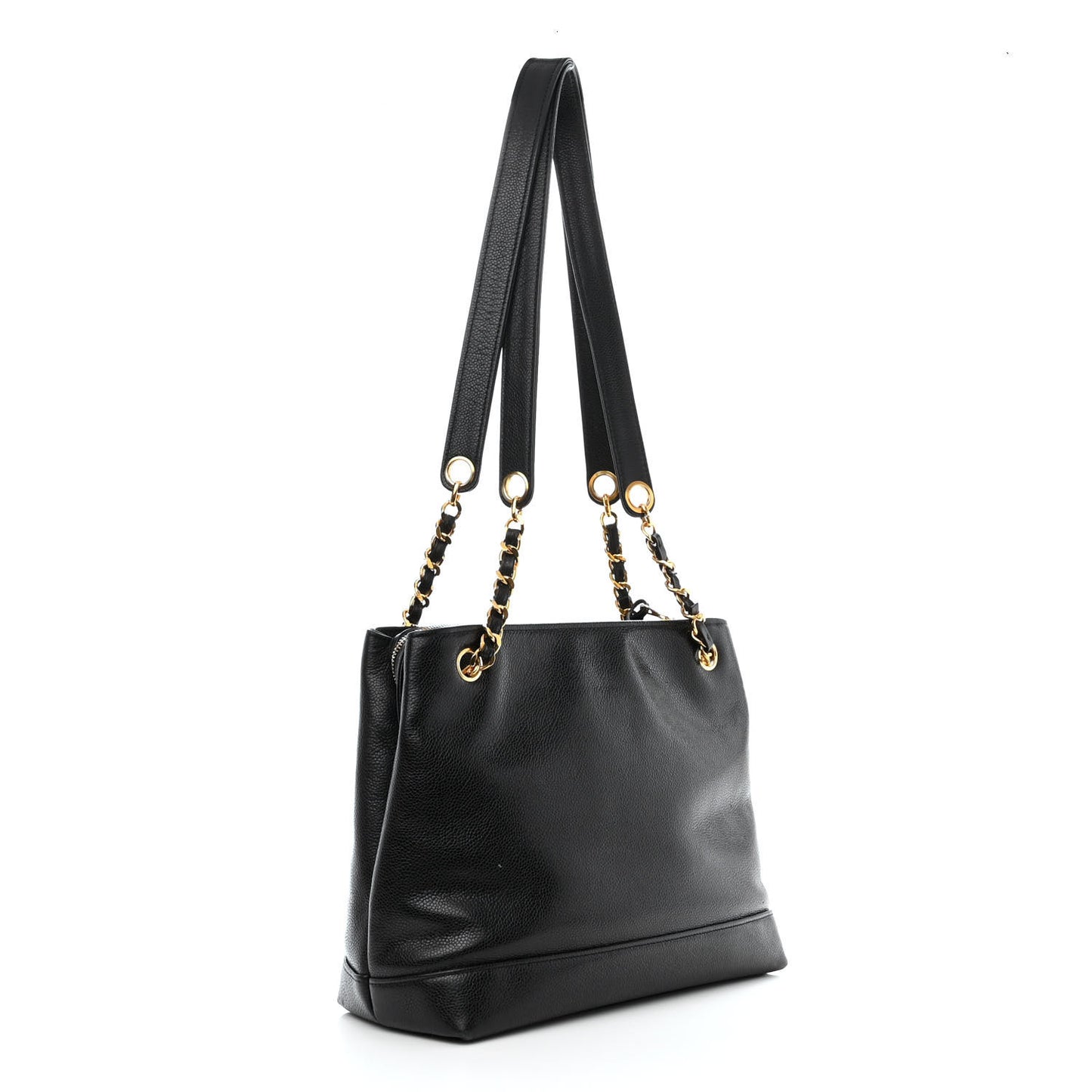 Caviar Large CC Shoulder Bag Black