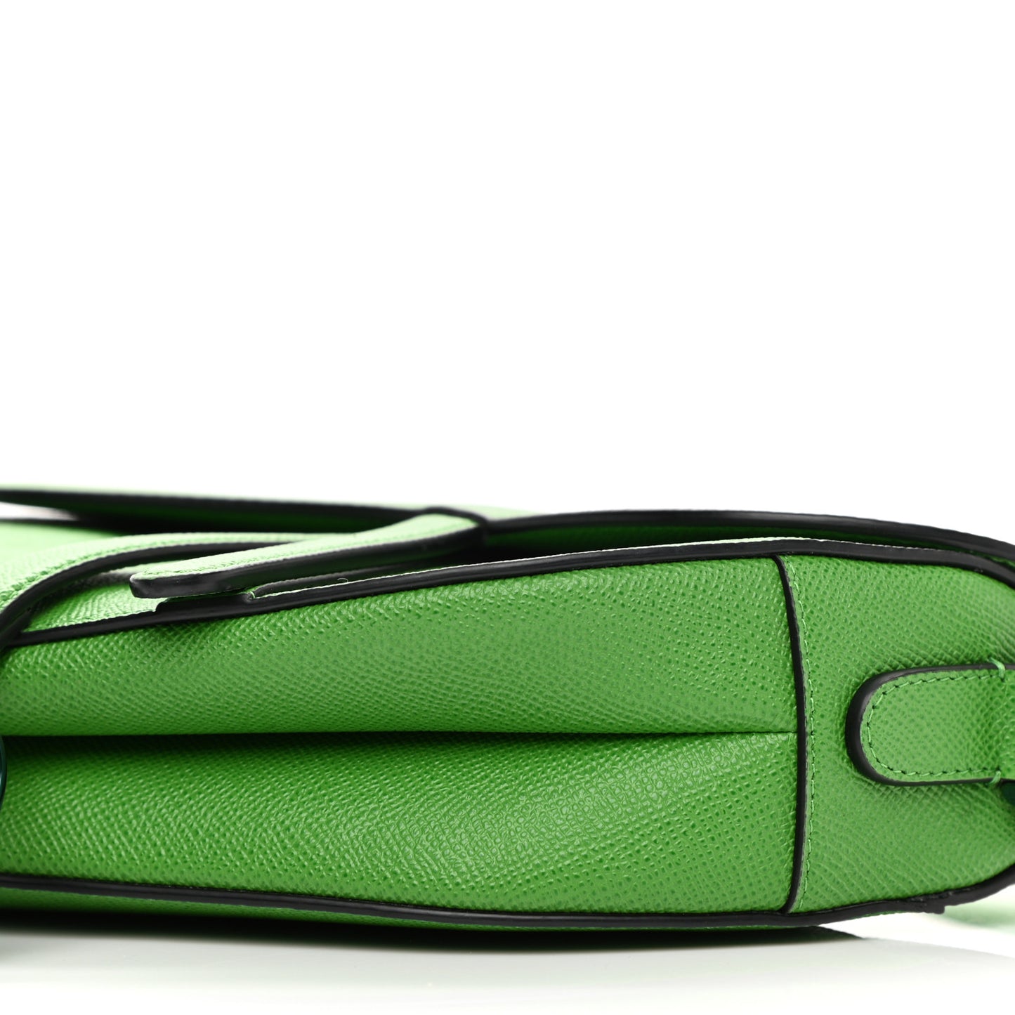 Grained Calfskin Saddle Bag Green