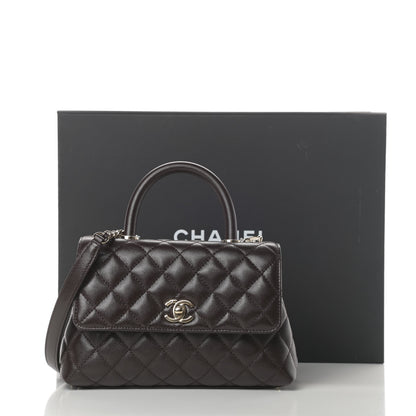 Chanel Caviar Quilted Mini Coco Handle Flap Dark Brown 11 of 11