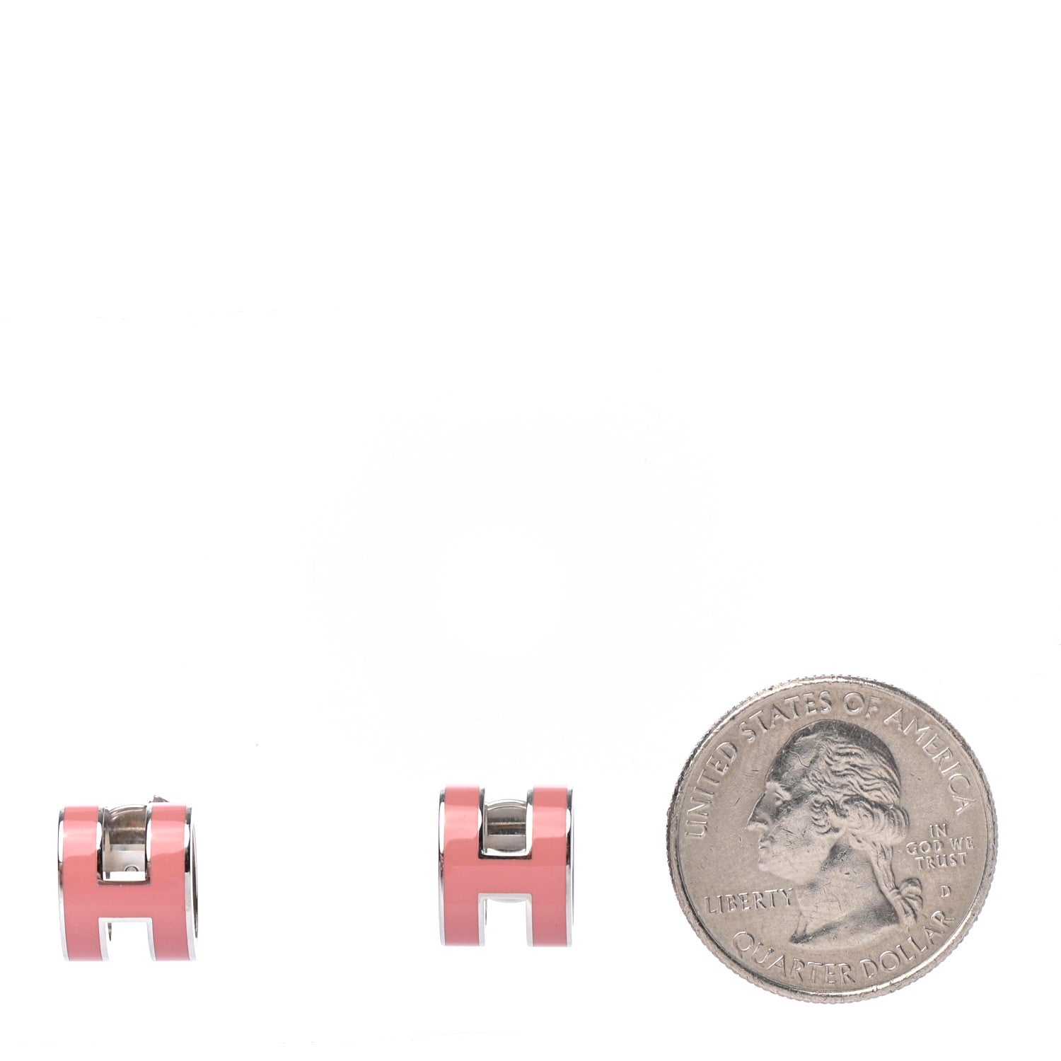 Hermes Palladium Lacquered Pop H Earrings Sugar Pink 2 of 5