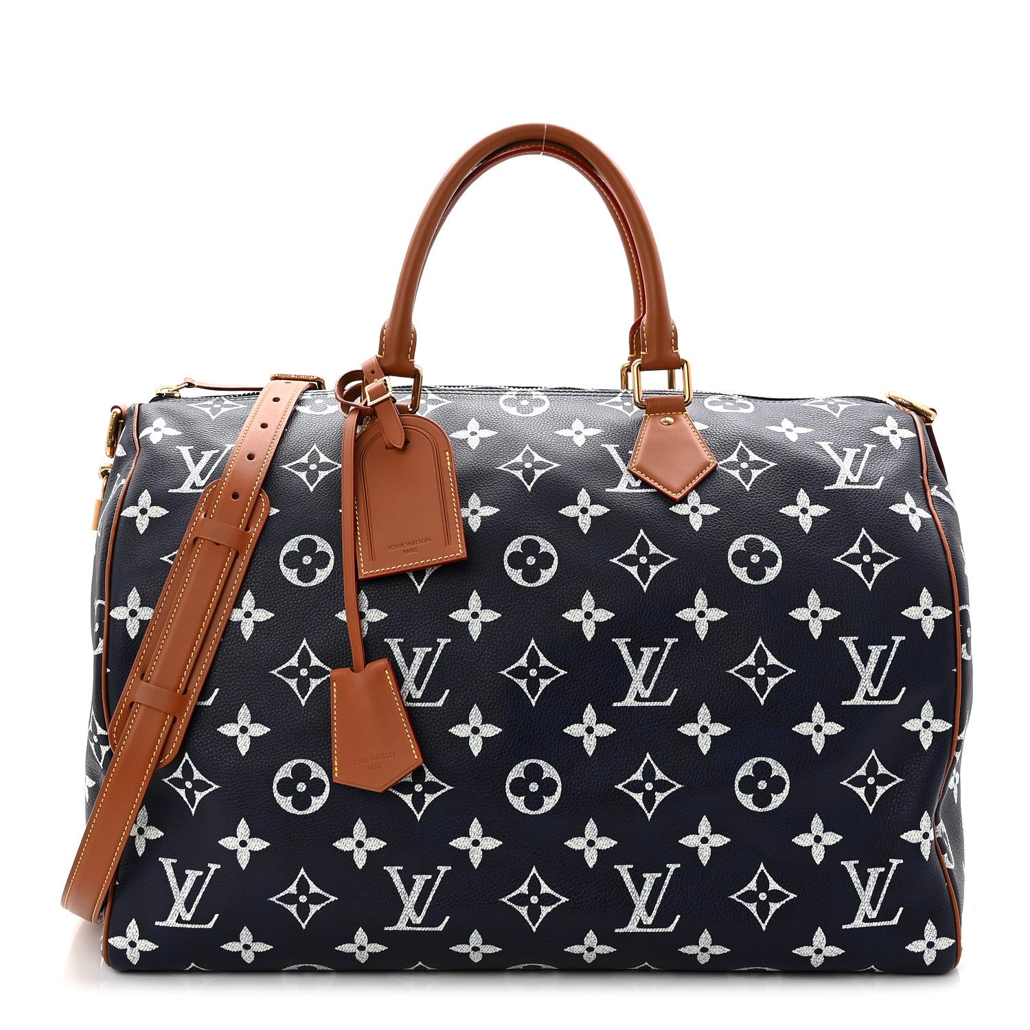 Louis Vuitton Calfskin Monogram Speedy P9 Bandouliere 50 Indigo 2 of 18