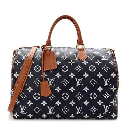 Louis Vuitton Calfskin Monogram Speedy P9 Bandouliere 50 Indigo 2 of 18