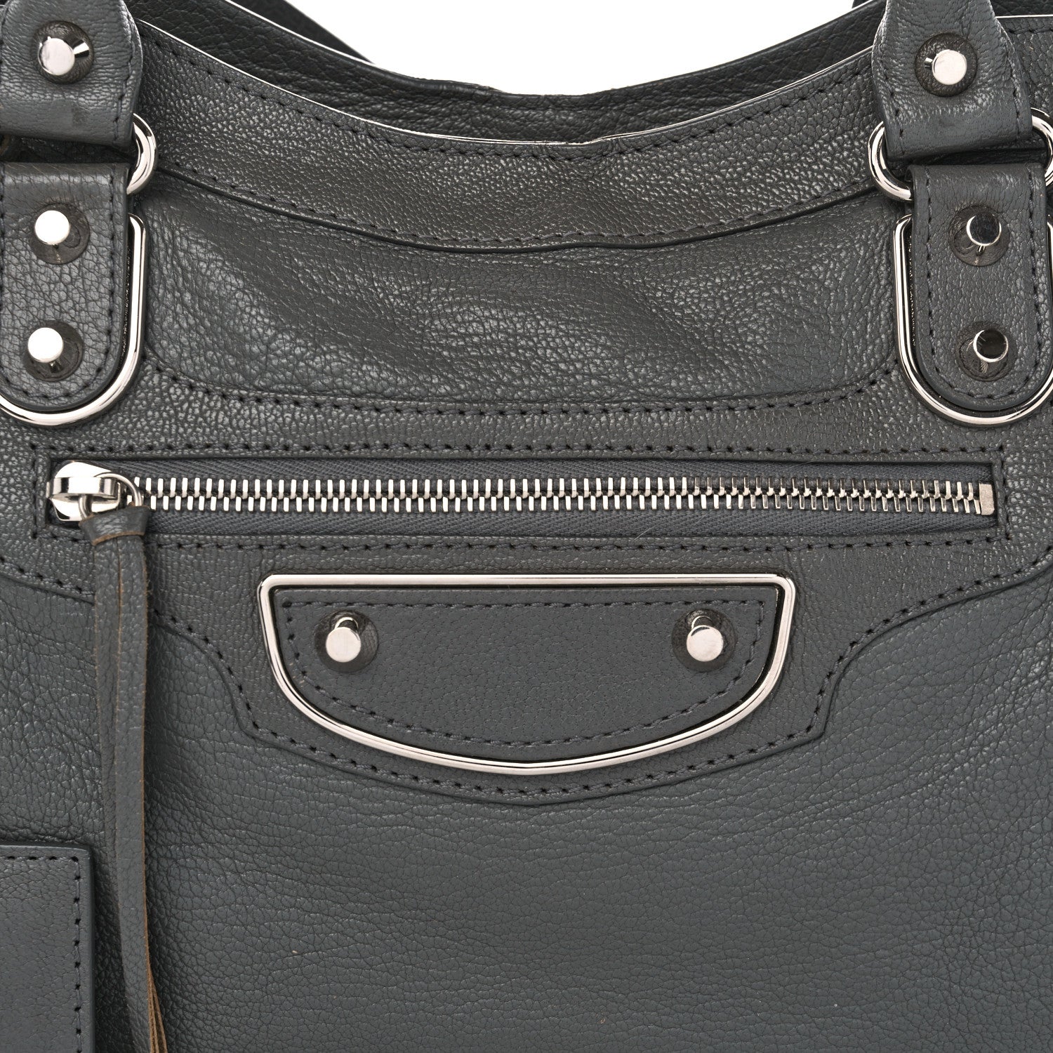 Balenciaga Chevre Silver Metallic Edge Hardware City Gris Acier 9 of 16