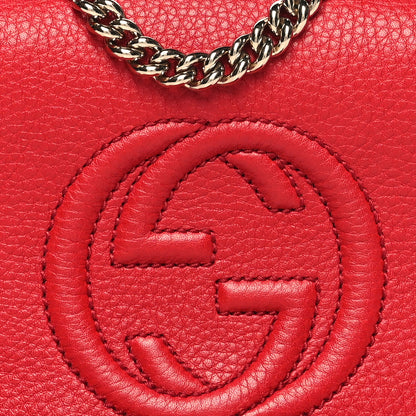 Gucci Pebbled Calfskin Small Soho Flap Crossbody Red 9 of 11