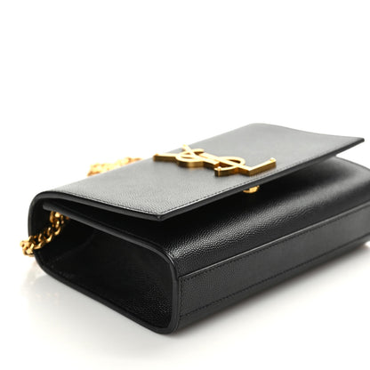 Saint Laurent Grain De Poudre Small Monogram Kate Satchel Black 5 of 9