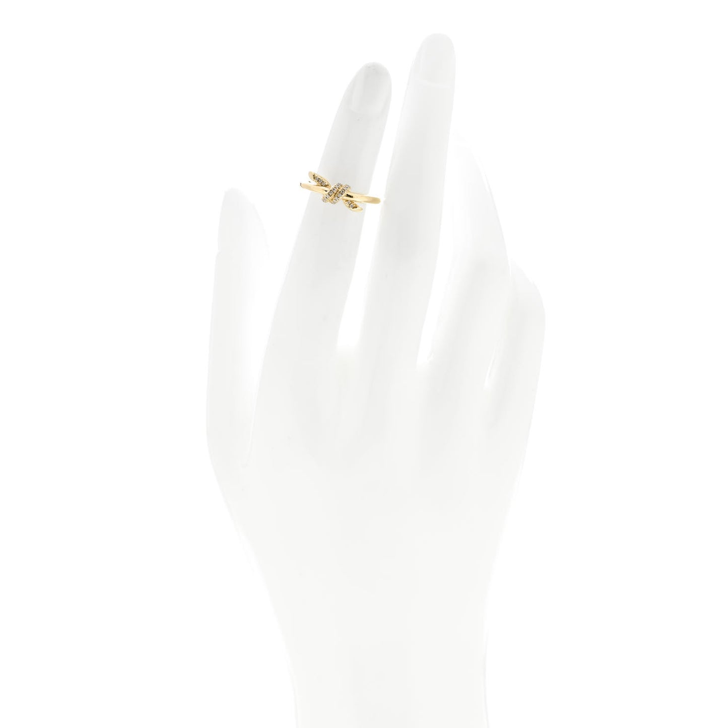 18K Yellow Gold Diamond Small Knot Ring 50 5.25