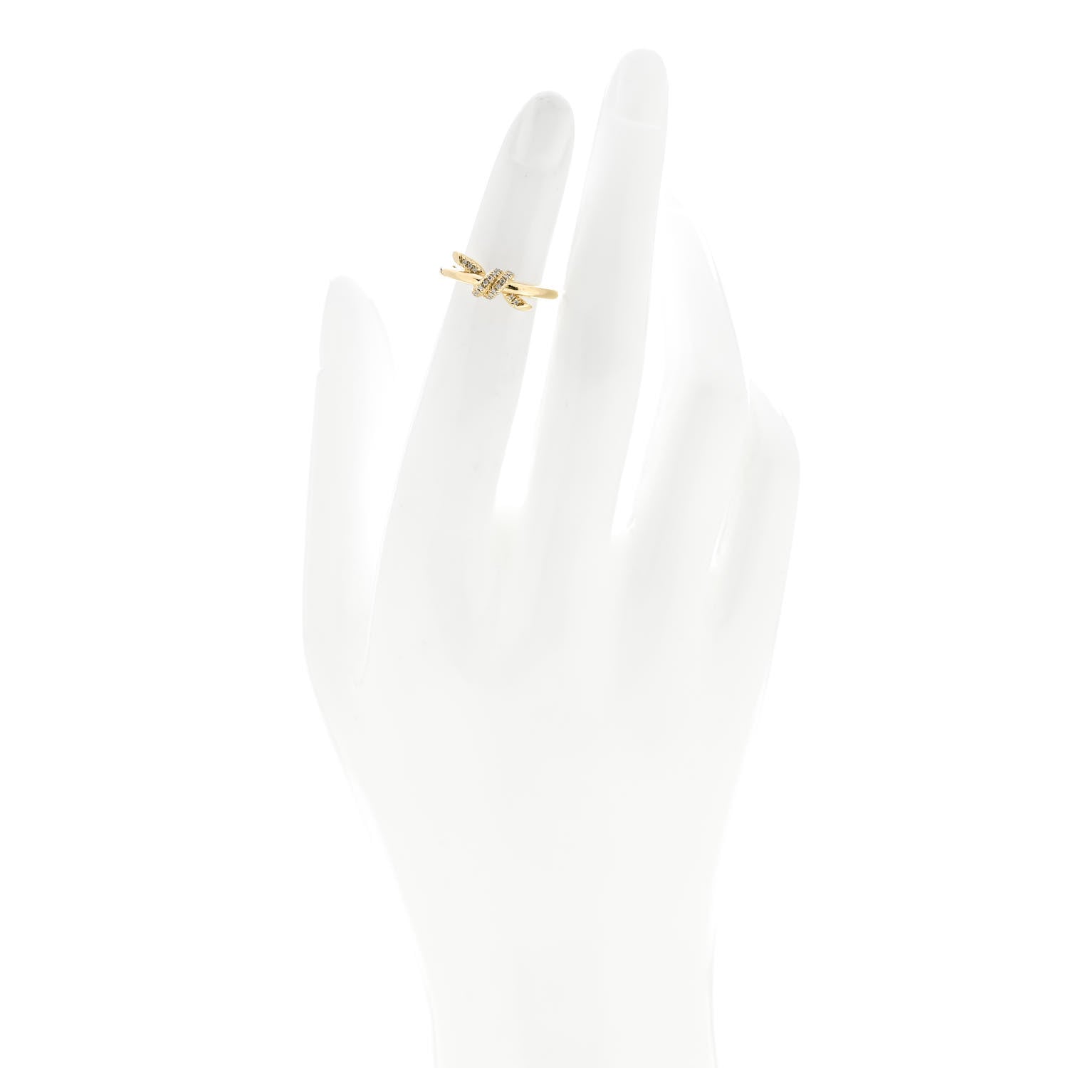 Tiffany 18K Yellow Gold Diamond Small Knot Ring 50 5.25 2 of 5