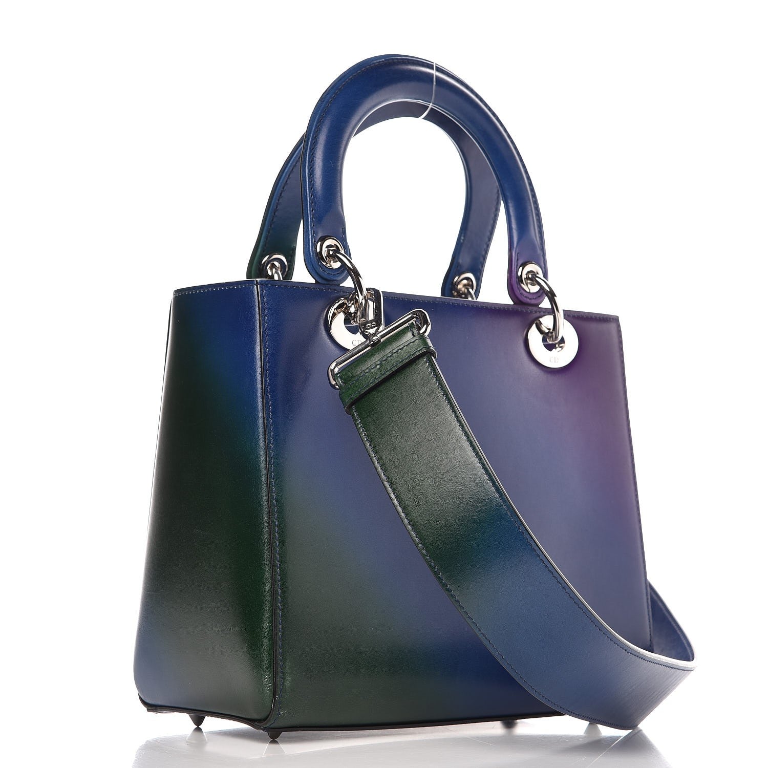 Christian Dior Box Calfskin Gradient Medium Lady Dior Purple Blue Green 4 of 13