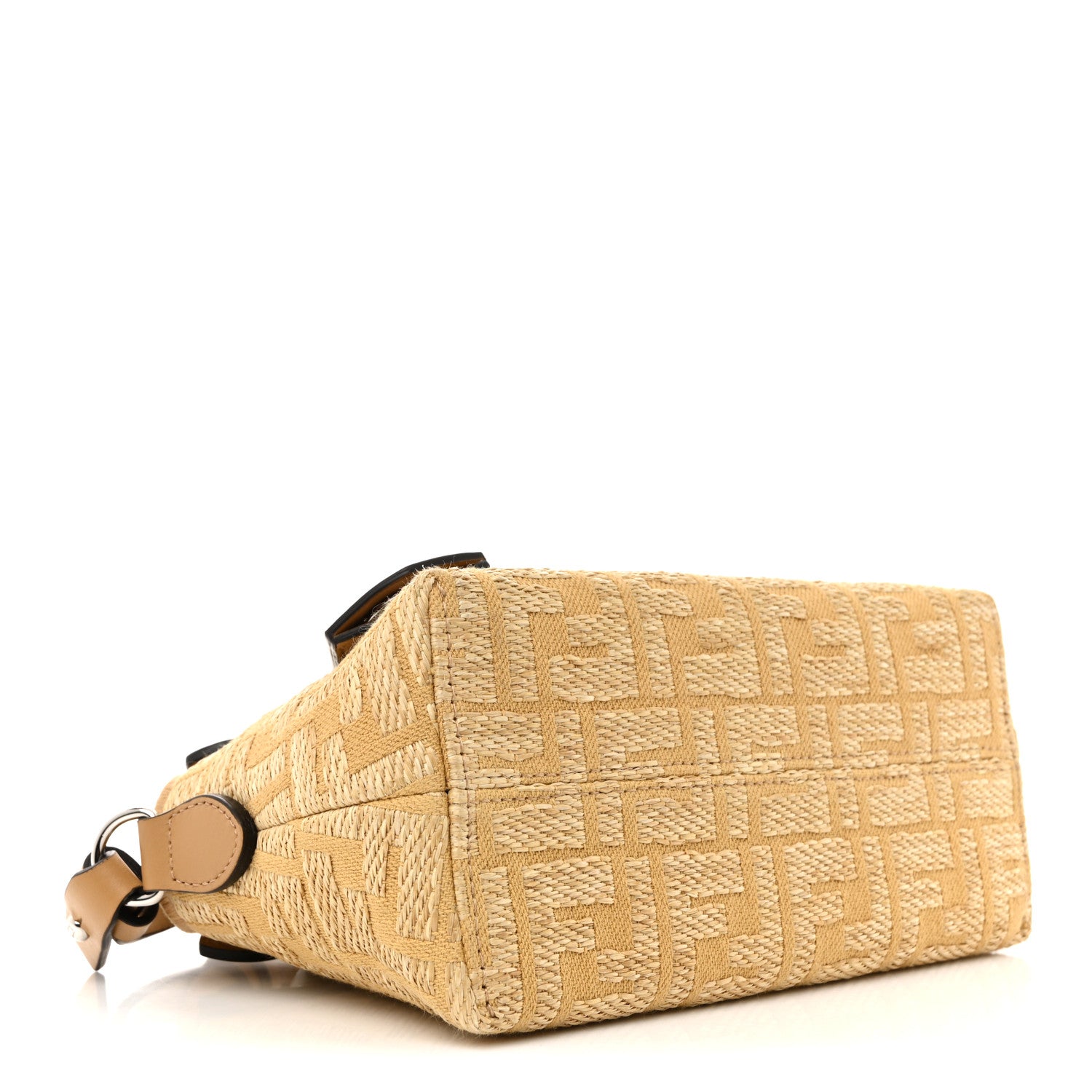 Fendi Raffia Jacquard FF 1974 Mini Soft By The Way Boston Bag
