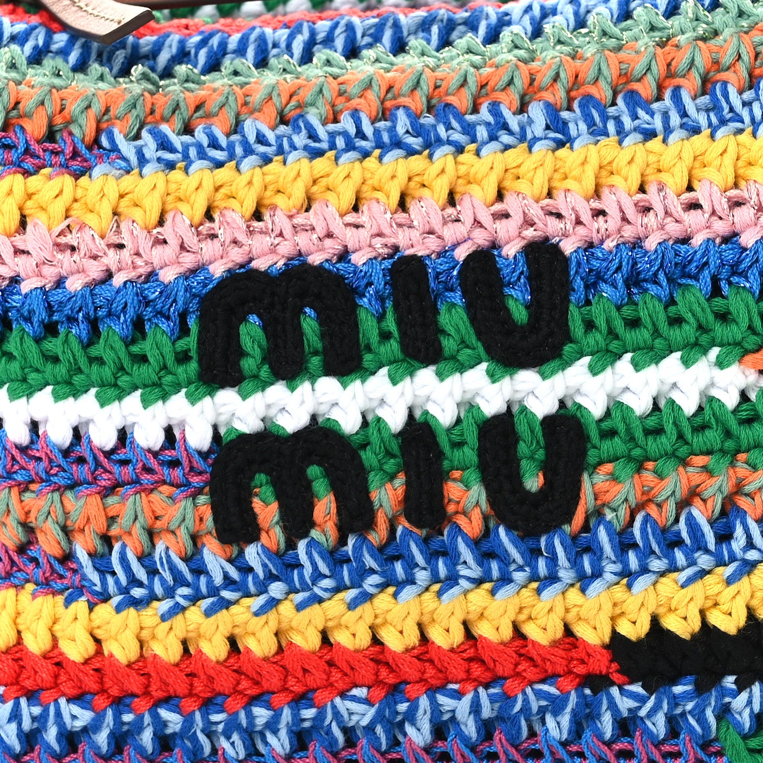 Miu Miu Fabric Crochet Pouch Multicolor 8 of 12