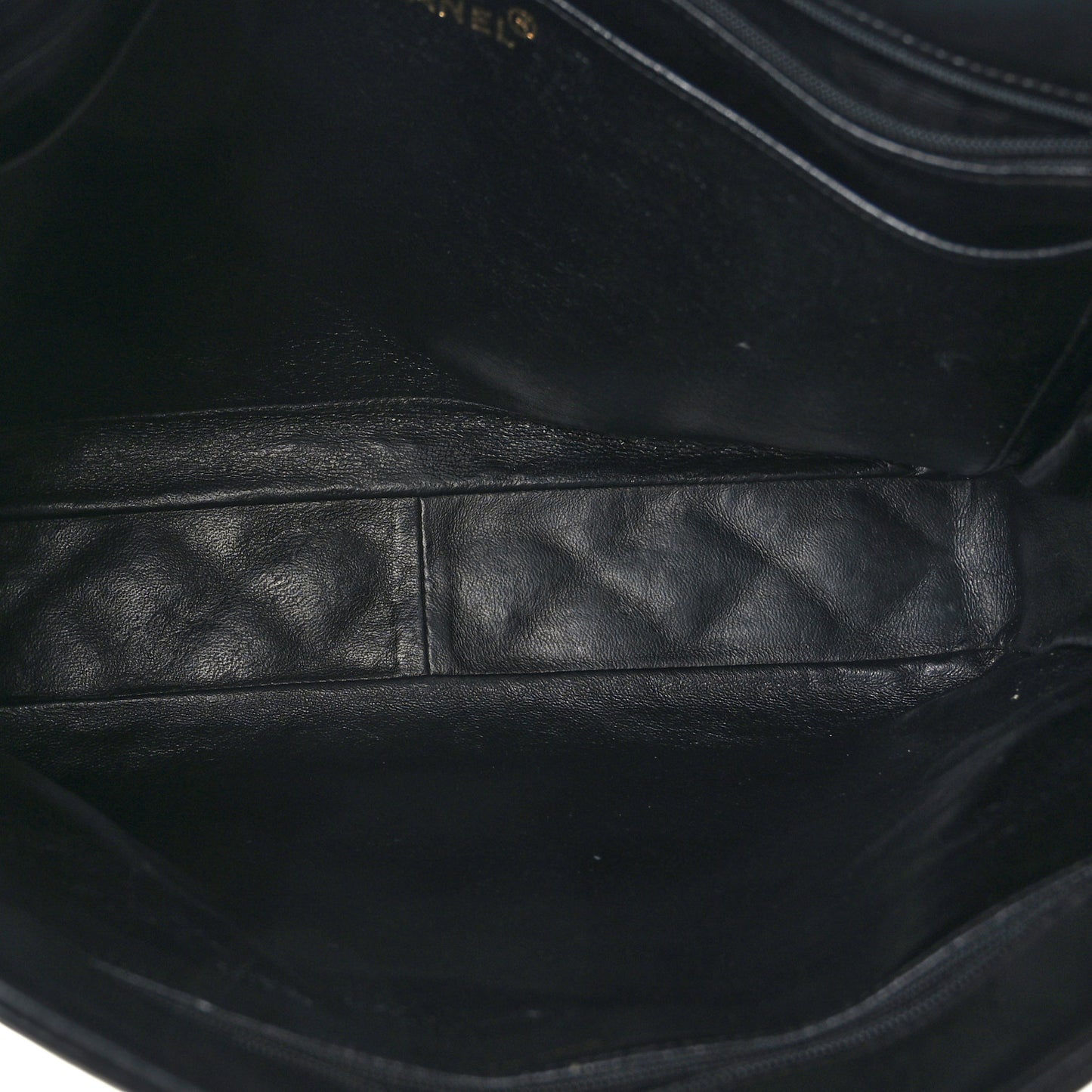 Lambskin Quilted Shopping Tote Black