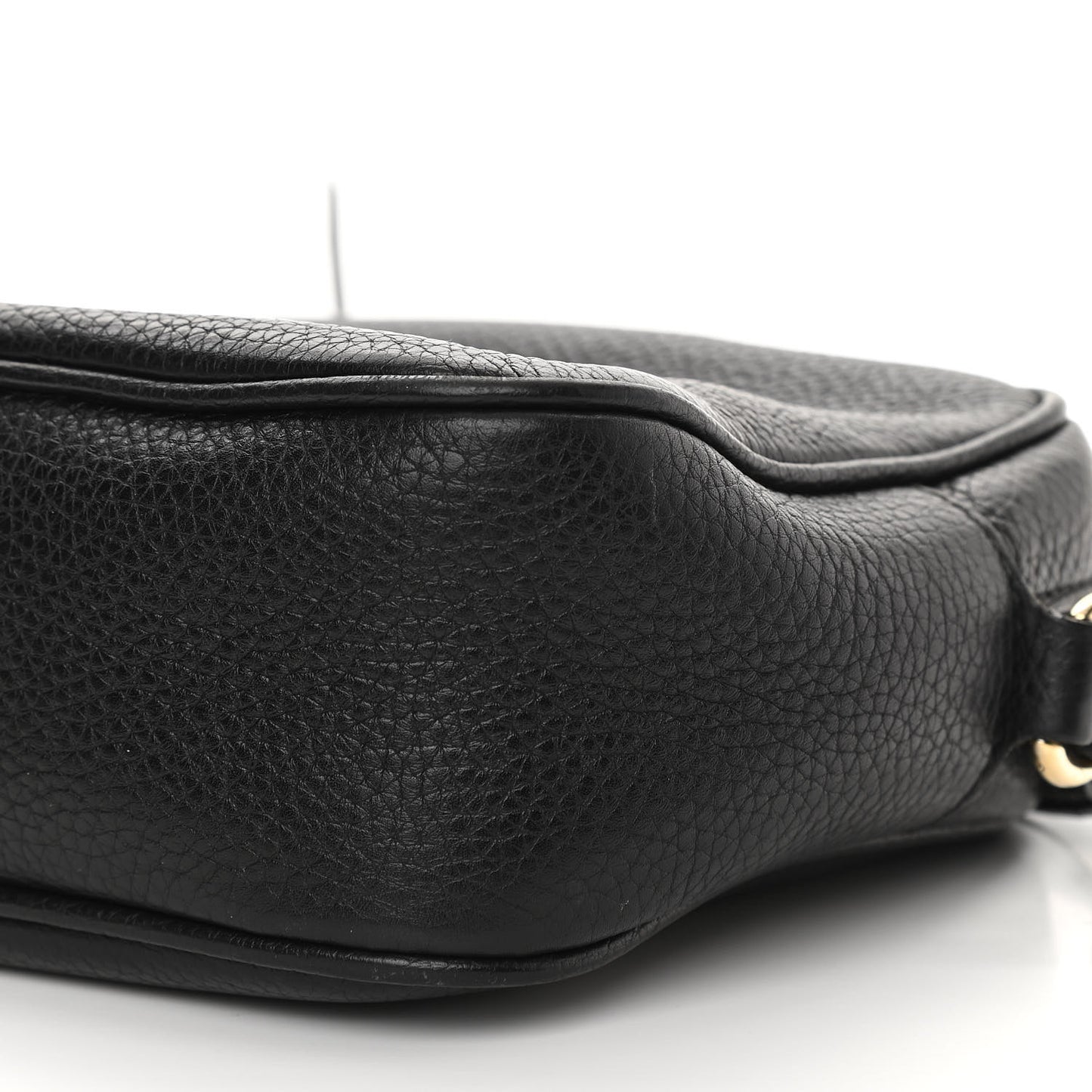 Pebbled Calfskin Small Soho Disco Bag Black