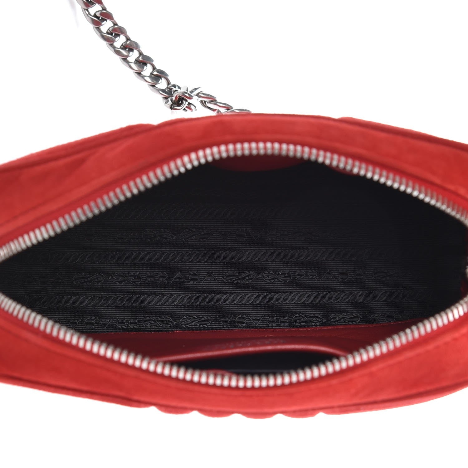 Prada Suede Diagramme Crossbody Rosso 5 of 8
