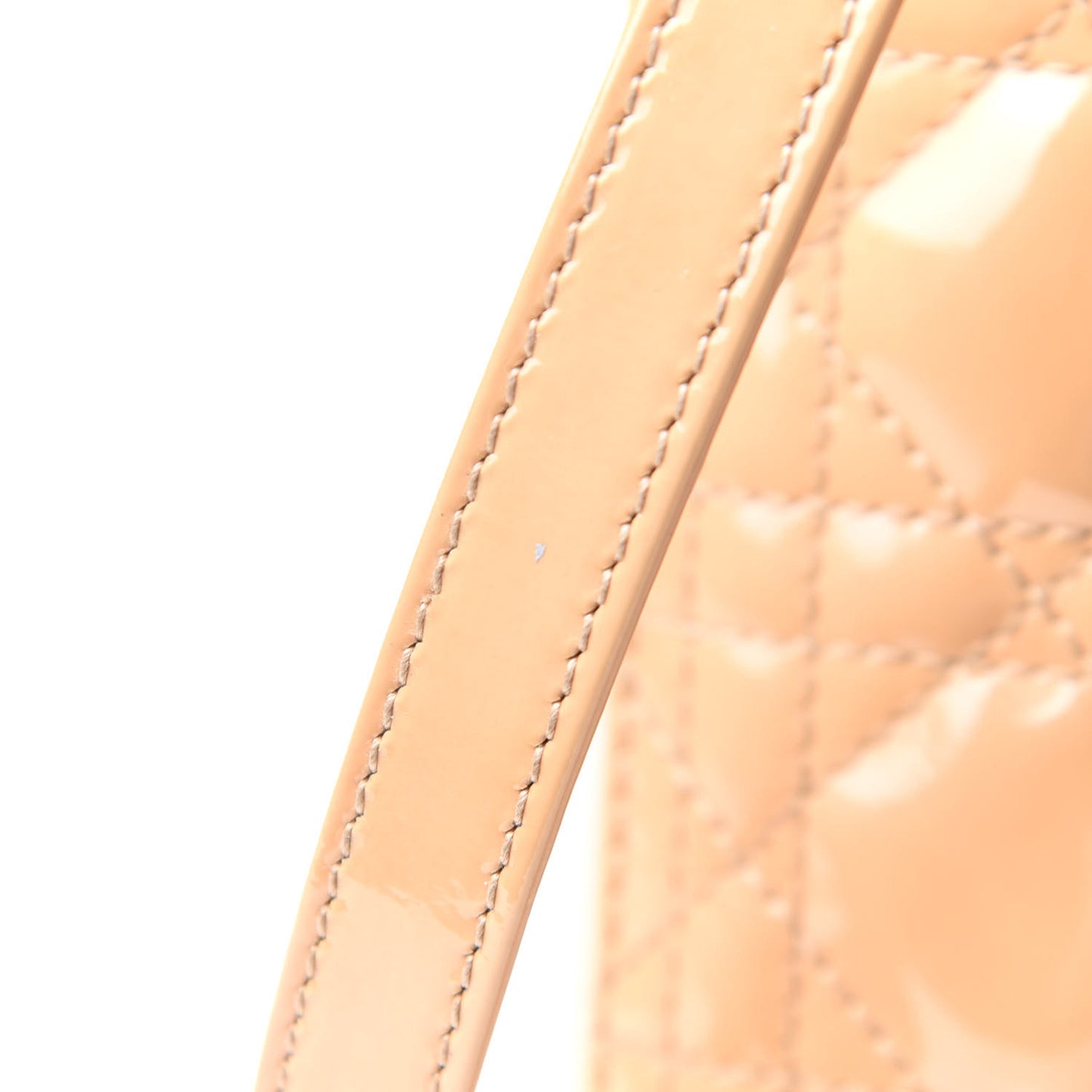 Patent Cannage Large Lady Dior Dark Beige