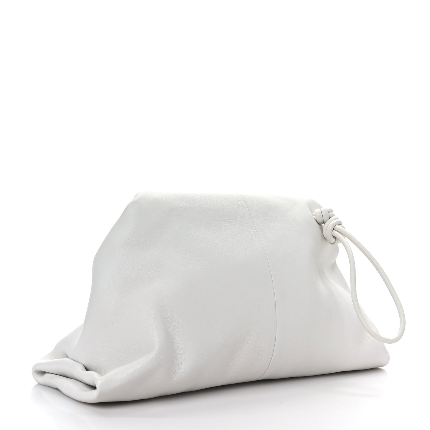 Lambskin BV Trine Clutch Bianco
