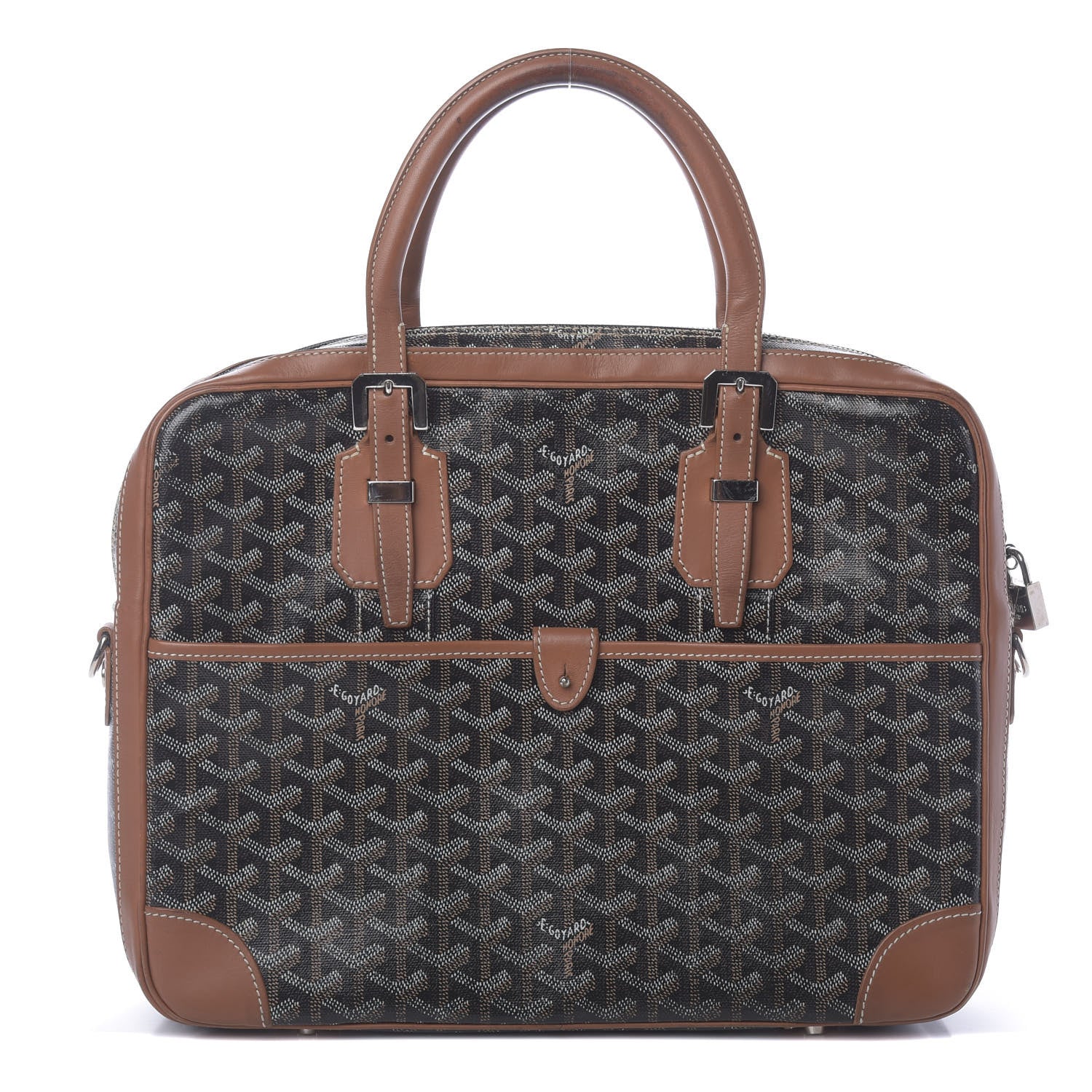 Goyard Goyardine Ambassade PM Briefcase Black Gold 1 of 9
