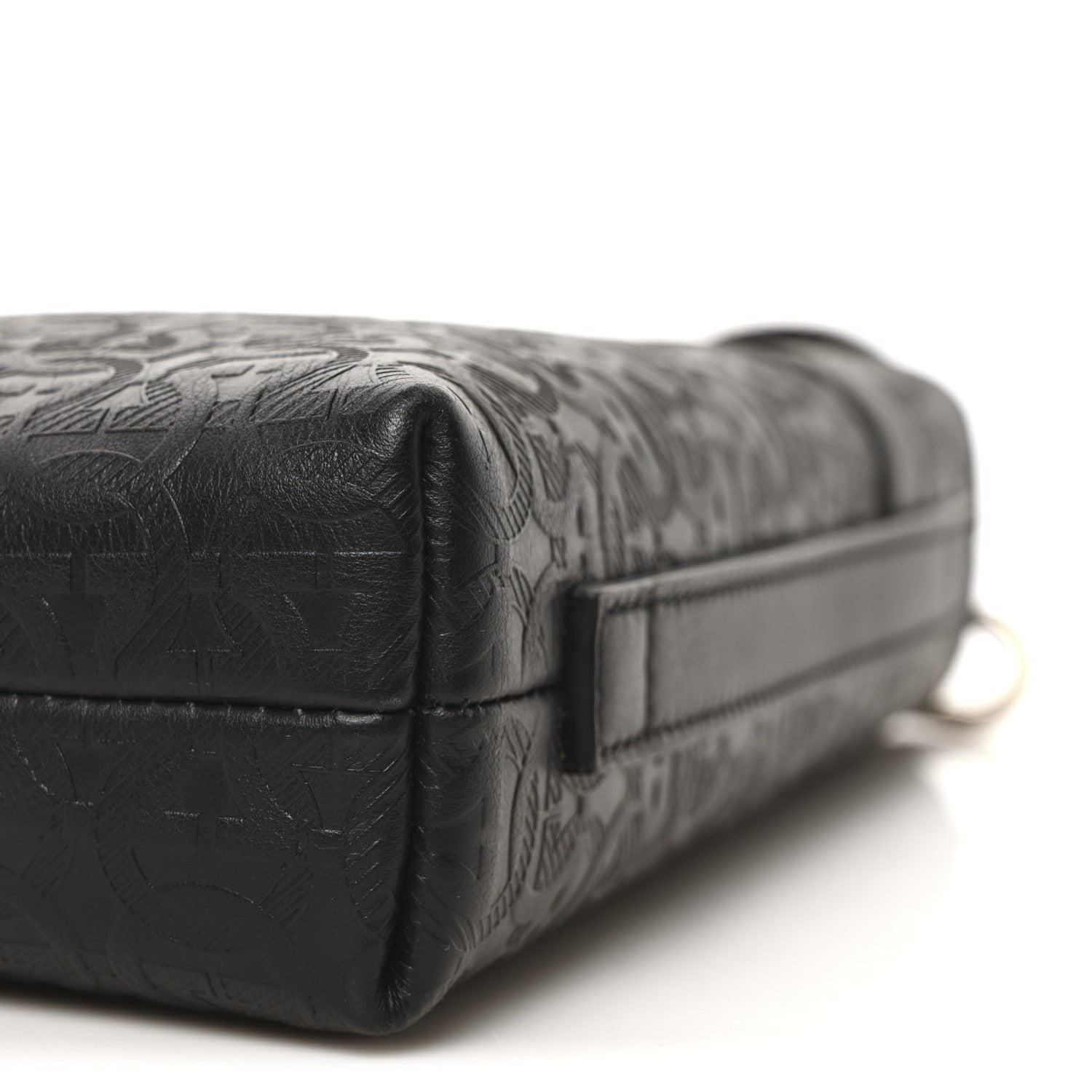 Salvatore Ferragamo Calfskin Gancini Embossed Travel Crossbody Black 8 of 9