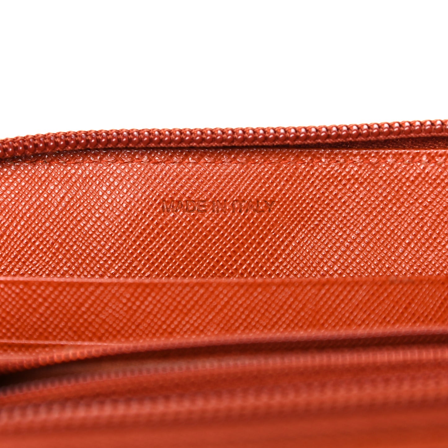 Saffiano Metal Zip Around Wallet Rame