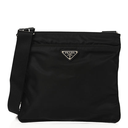 Prada Nylon Vela Flat Messenger Bag Black 1 of 6