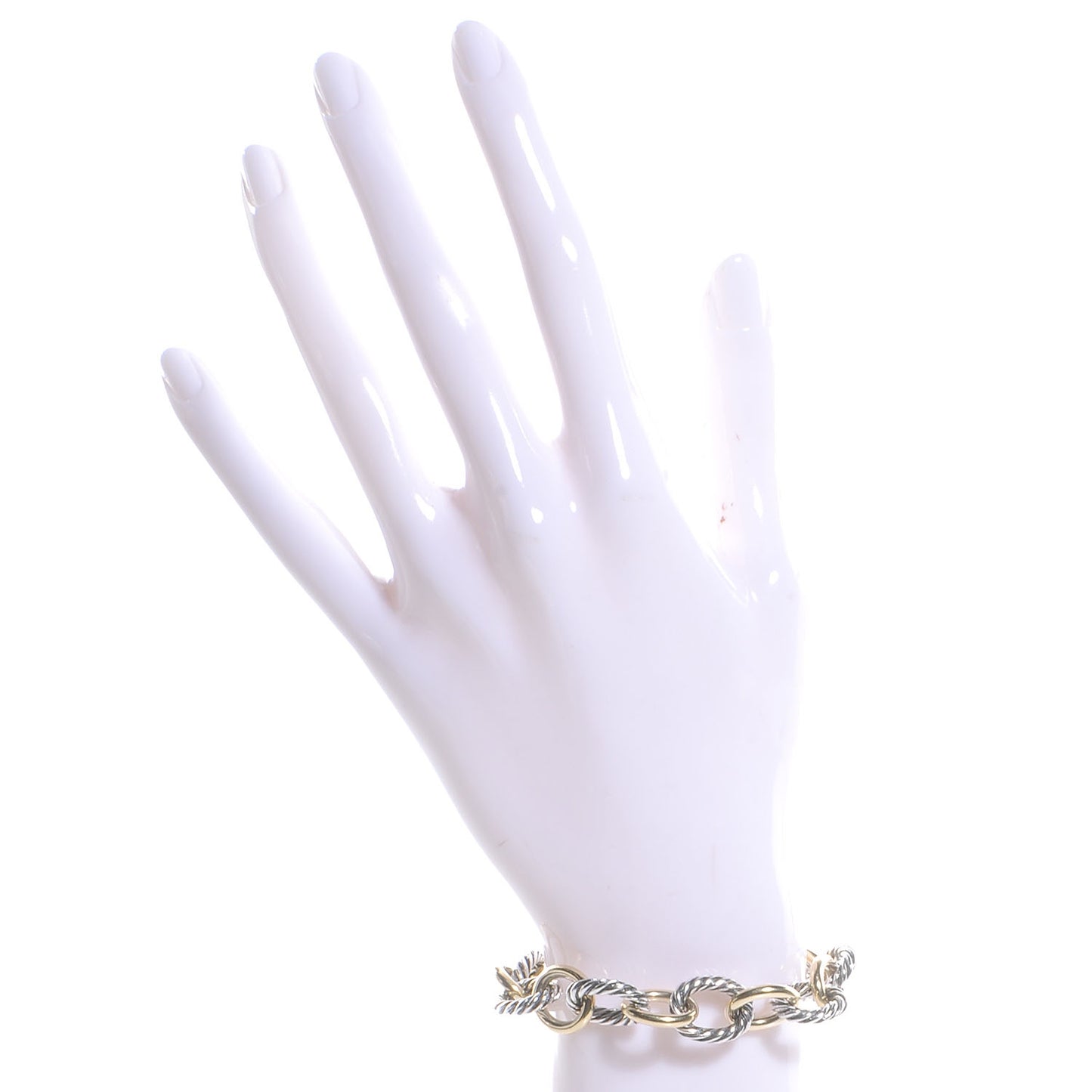 Sterling Silver 18K Yellow Gold 12mm Large Oval Link Bracelet