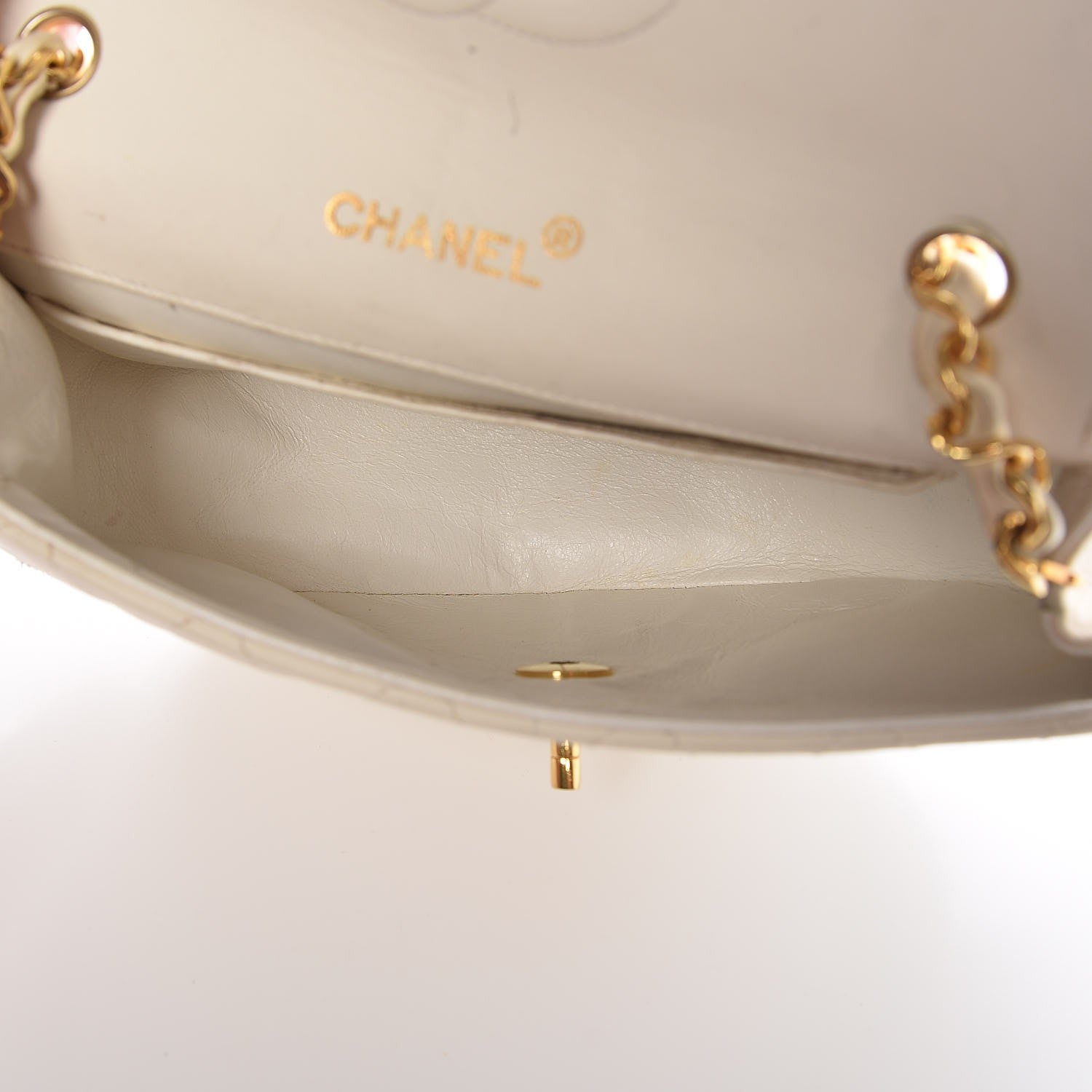 Chanel Lambskin Quilted Small Half Moon Flap Ivory 5 of 13
