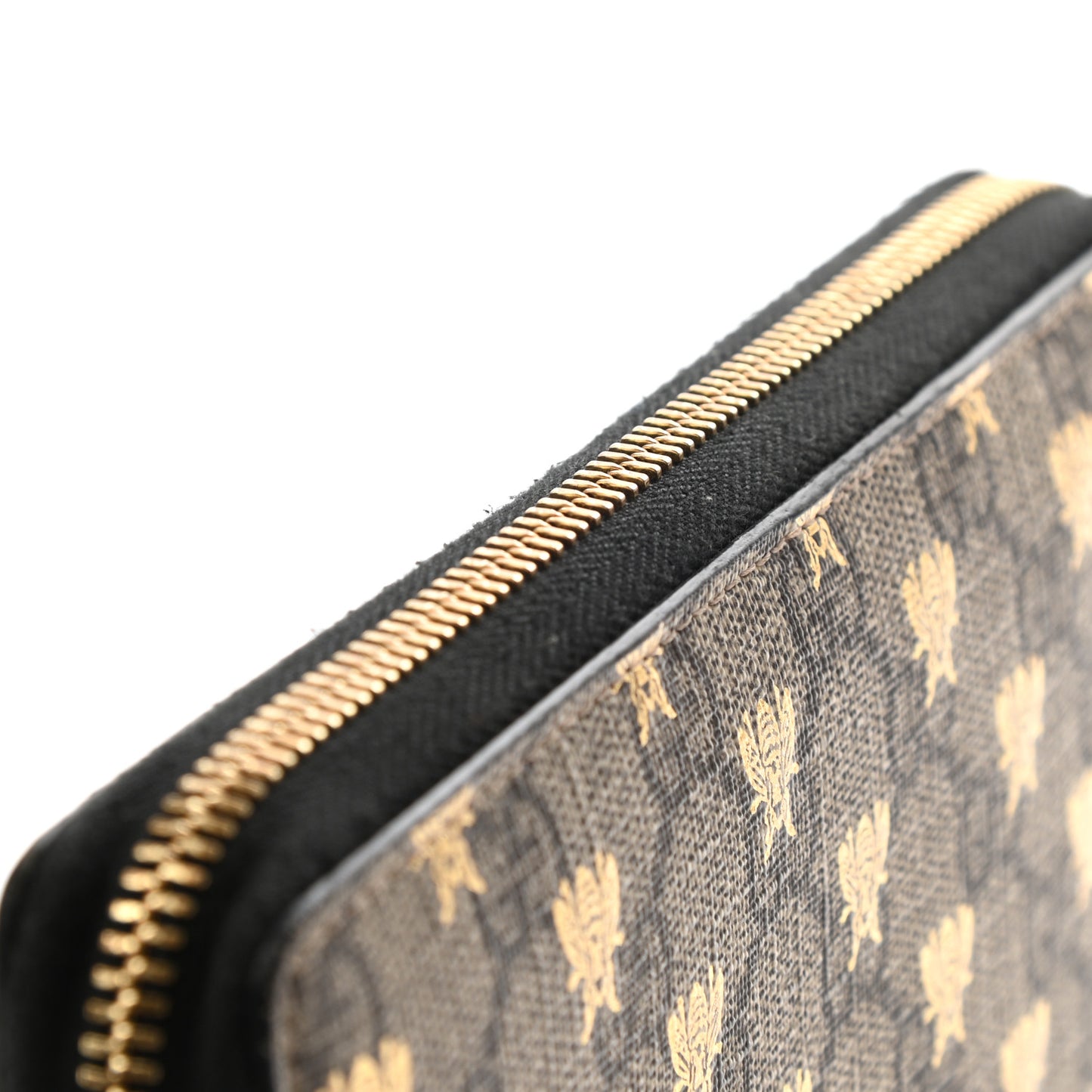 GG Supreme Monogram Bees Zip Around Wallet